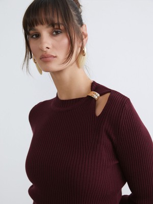 Lc Waikiki Yeni Sezon Bisiklet Yaka Büzgülü Kadın Triko Kazak