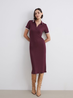 Lc Waikiki Yeni Sezon Polo Yaka Midi Elbise