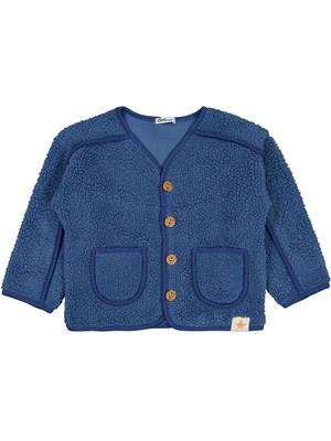 Civil Boys Yıldız Nakışlı 2-5 Yaş Hırka - Mavi 5-6 Yaş