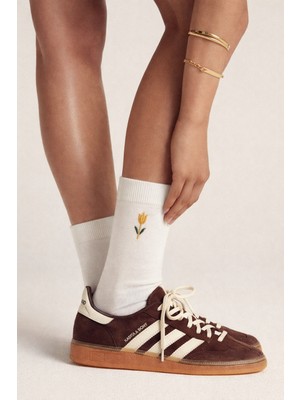 Unisex Istanbul Soket Çorap Ekru