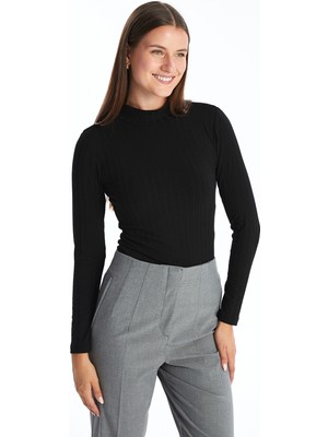 Lc Waikiki Yeni Sezon Dik Yaka Düz Uzun Kollu Kadın Body