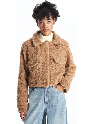 Lc Waikiki Yeni Sezon Gömlek Yaka Kadın Pelüş Ceket