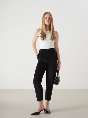 Lc Waikiki Yeni Sezon Beli Lastikli Kadife Kadın Pantolon