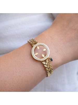 Yush Aksesuar Çeyrek Takılan Çelik Kelepçe Bileklik