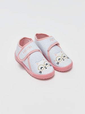 Lc Waikiki Yeni Sezon Kedi Nakışlı Cırt Cırtlı Kız Bebek Panduf