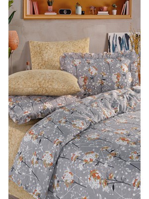 Uçkan Home %100 Pamuk Fırfırlı Çift Kişilik Nevresim Seti
