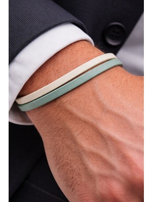 Herşey Nota Calm Mint – Minimal Hakiki Deri Erkek BILEKLIK-50-665