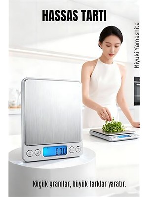 SHC4200 Hassas Terazi 0.01G - 500G Dijital Mutfak ve Kuyumcu Tartısı - Diyet Tartısı Çelik Yüzey