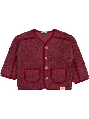 Civil Boys Yıldız Nakışlı 2-5 Yaş Hırka - Bordo 3-4 Yaş