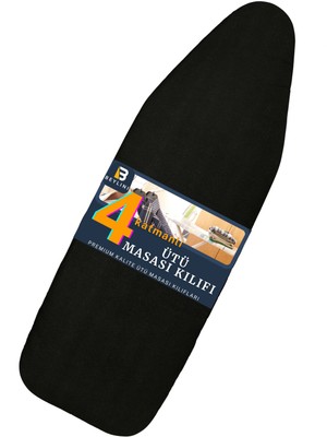 Beylini Yanmaz Ütü Masası Kılıfı Hızlı Ütü Kılıfı Örtü Siyah 50X150 cm