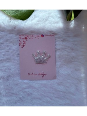 Parla'nın Atölyesi 0-3 Yaş Az Saçlı ve Saçsız Bebek Tokası Gri Taç