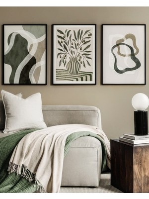 Voba Store Voba 3 Parça Modern Çerçeve Görünümlü Mdf Baskı Tablo Seti/ Duvar Dekoru