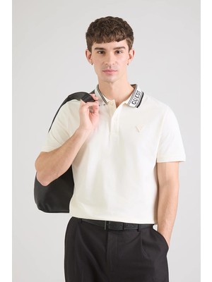Guess Lyle Kısa Kollu Polo Yakalı Erkek Krem Polo T-Shirt M6RP60K7O64-G291