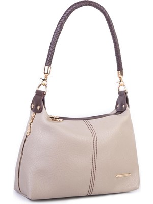 Nas Bag Kadın Şık Örgülü El Yapımı Askılı Omuz ve Çapraz Çanta Kum Kahve  Victoria