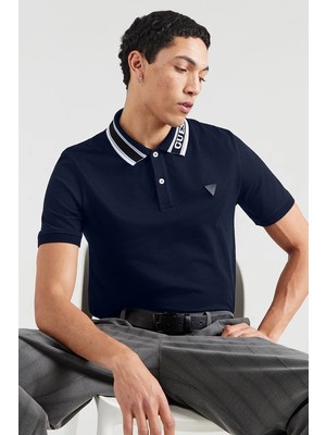 Guess Lyle Kısa Kollu Polo Yakalı Erkek Lacivert Polo T-Shirt M6RP60K7O64-G7V2
