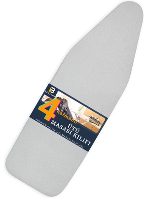 Beylini Yanmaz Ütü Masası Kılıfı Hızlı Ütü Kılıfı Örtü Gri 55X135 cm