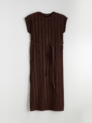 Lc Waikiki Yeni Sezon Bisiklet Yaka Çizgili Elbise