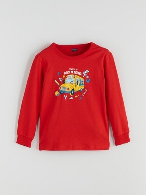 Lc Waikiki Yeni Sezon Bisiklet Yaka Baskılı Erkek Çocuk Tişört