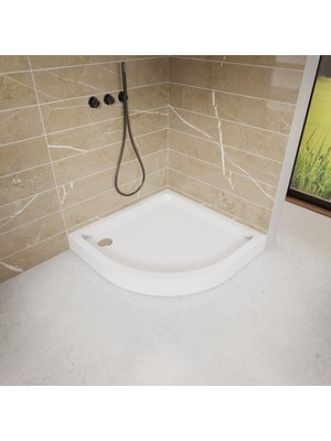 80X80 Oval Monoblok Duş Teknesi H:12 cm