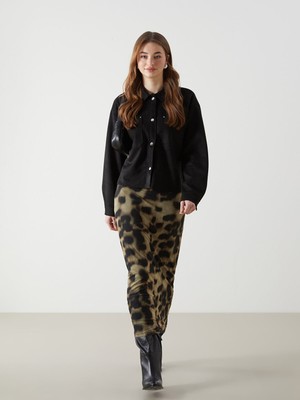 Lc Waikiki Yeni Sezon Beli Lastikli Ekstra Dar Fit Desenli Kadın Etek