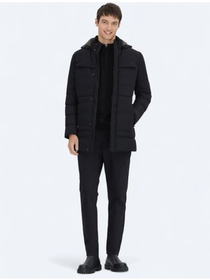 Centilmen Kip  Kapüşonlu Casual Dokuma Kaban 327