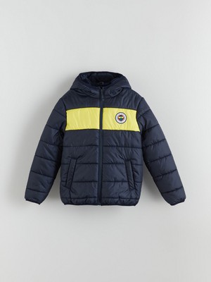 Lc Waikiki Yeni Sezon Kapüşonlu Fenerbahçe Baskılı Erkek Çocuk Şişme Mont