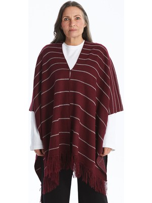 Lc Waikiki Yeni Sezon Şal Yaka Çizgili Kadın Triko Panço