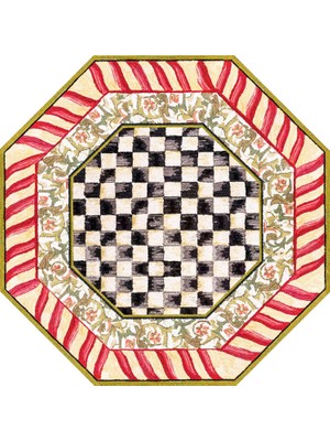 Aren Mutfak 03 Modern Çerçeveli Kırmızı Polyester Kaydırmaz Tabanlı Yıkanabilir Dijital Bask