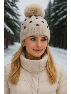 Kokoş Polarlı Bej Triko Örgülü Bre