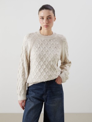 Lc Waikiki Yeni Sezon Bisiklet Yaka Kendinden Desenli Kadın Triko Kazak