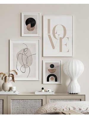 Voba Store Voba 4 Parça Minimalist Çerçeve Görünümlü Mdf Baskı Tablo Seti/ Duvar Dekoru /yeni