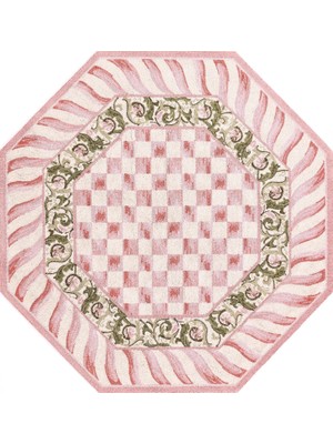 Aren Mutfak 01 Modern Çerçeveli Pembe Polyester Kaydırmaz Tabanlı Yıkanabilir Dijital Baskı Mu