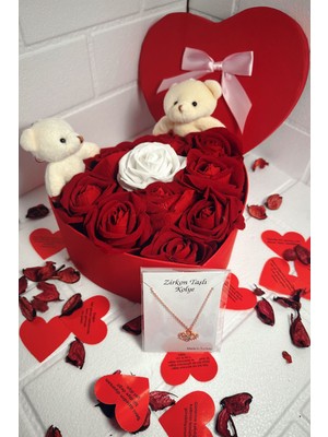 Mynil Sevgiliye Özel Hediye Gül Kutu Kırmızı Hediyelik Çiçek Doğum Günü Sepeti Kız Arkadaşa Eşe Sevgili