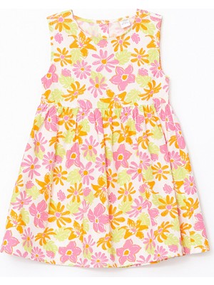 Lc Waikiki Yeni Sezon Bisiklet Yaka Çiçekli Kız Bebek  Elbise