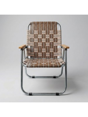 Outdoart Ahşap Kollu Lüks Katlanır Kahverengi Kamp Sandalyesi - 140KG Kapasite