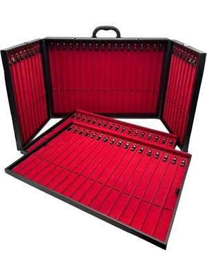 Sezgin Kutu ve Aksesuar Tesbih ve Kolye Çantası Dev Boy Xxl 70 Li Deri Siyah