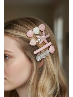 Kokoş 4'lü Pembe Renk Karışık Figürlü Toka Set