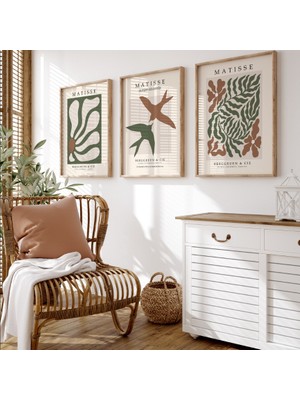 Pam Studio Matisse Flower Market Poster Seti Yeşil Minimalist 3’lü Duvar Tablosu