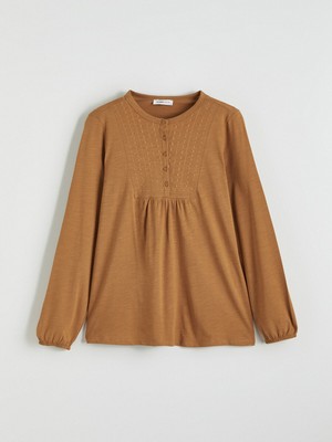 Lc Waikiki Yeni Sezon Bisiklet Yaka Nakışlı Bluz