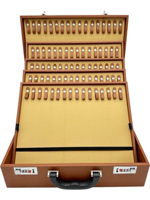 Sezgin Kutu ve Aksesuar Tesbih ve Kolye Çantası Lüks Şifreli 114 Lü Bond  Taba