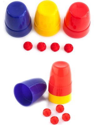 Pazarcan Renkli Kupalar ve Toplar Sihirbazlık Seti - Başlangıç Seviyesi Sihir Malzemesi