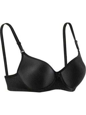 Leopardess Silikonlu Desteksiz Telli Düz Boş Sütyen Siyah