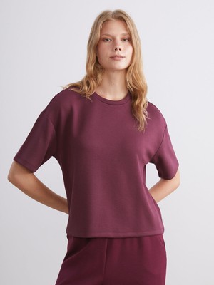 Lc Waikiki Yeni Sezon Bisiklet Yaka Oversize Kadın Tişört