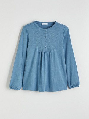 Lc Waikiki Yeni Sezon Bisiklet Yaka Nakışlı Bluz