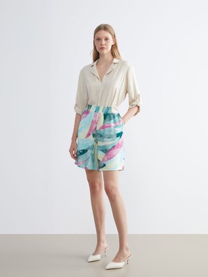 Lc Waikiki Yeni Sezon Beli Lastikli Desenli Kadın Şort