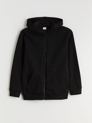 Lc Waikiki Yeni Sezon Kapüşonlu Erkek Çocuk Kalın Fermuarlı Sweatshirt