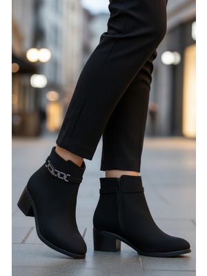 Ayakmod 325131 Z Siyah Zümrüt Kadın Klasik Topuklu Bot
