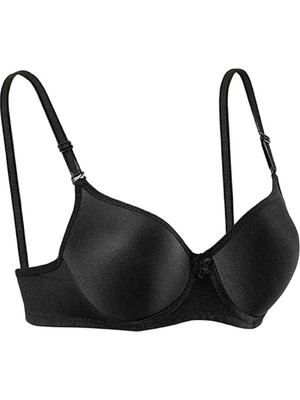 Leopardess Destekli Slikonlu Düz Sütyen Siyah