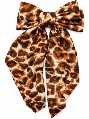 New Obsessions Animal Leopar Desenli Fiyonk Dekorlu Saç Tokası