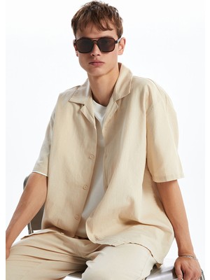 Lc Waikiki Yeni Sezon Rahat Kalıp Kısa Kollu Keten Karışımlı Erkek Gömlek